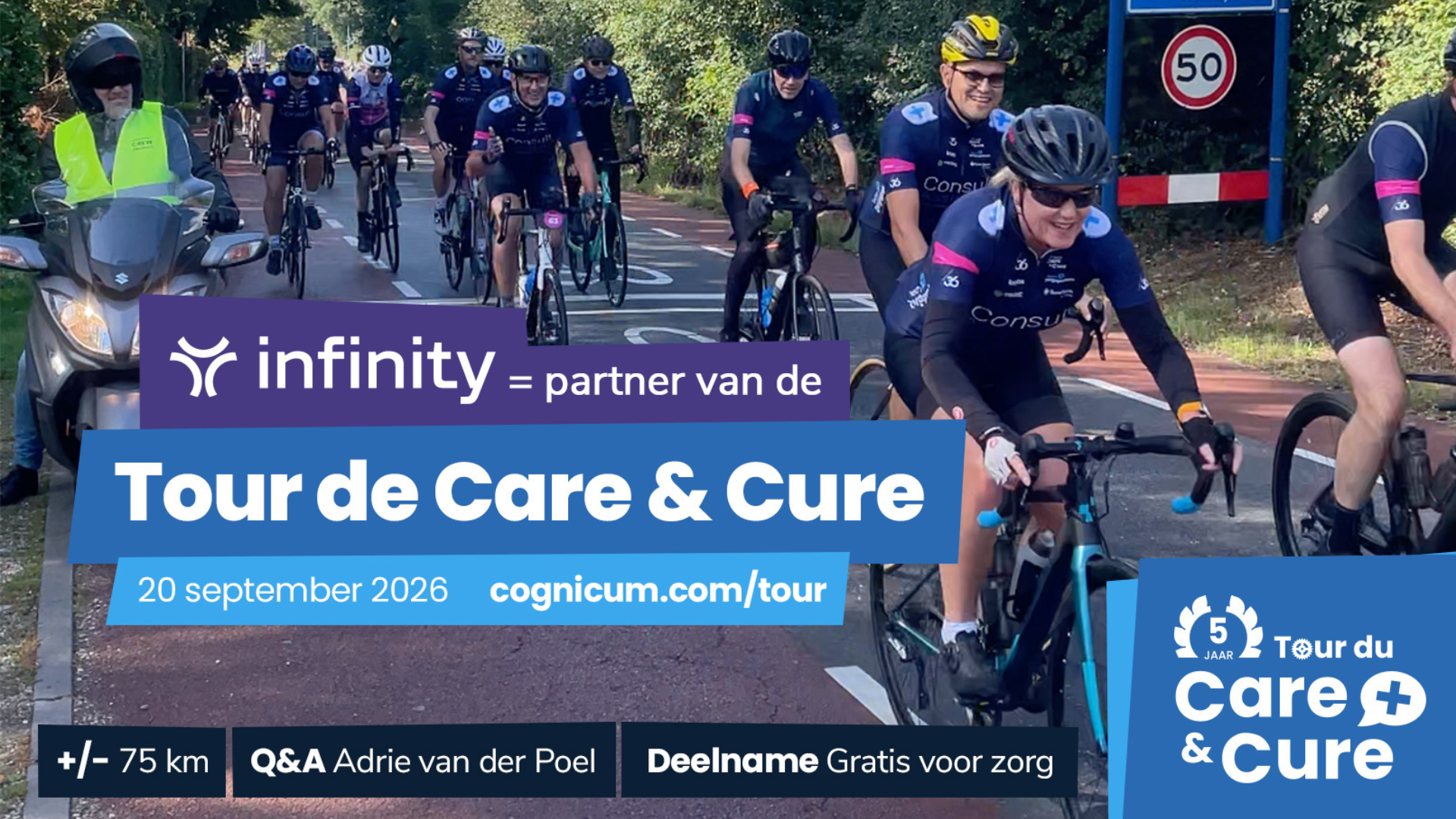 Infinity IT trotse sponsor van Tour du Care & Cure 2026